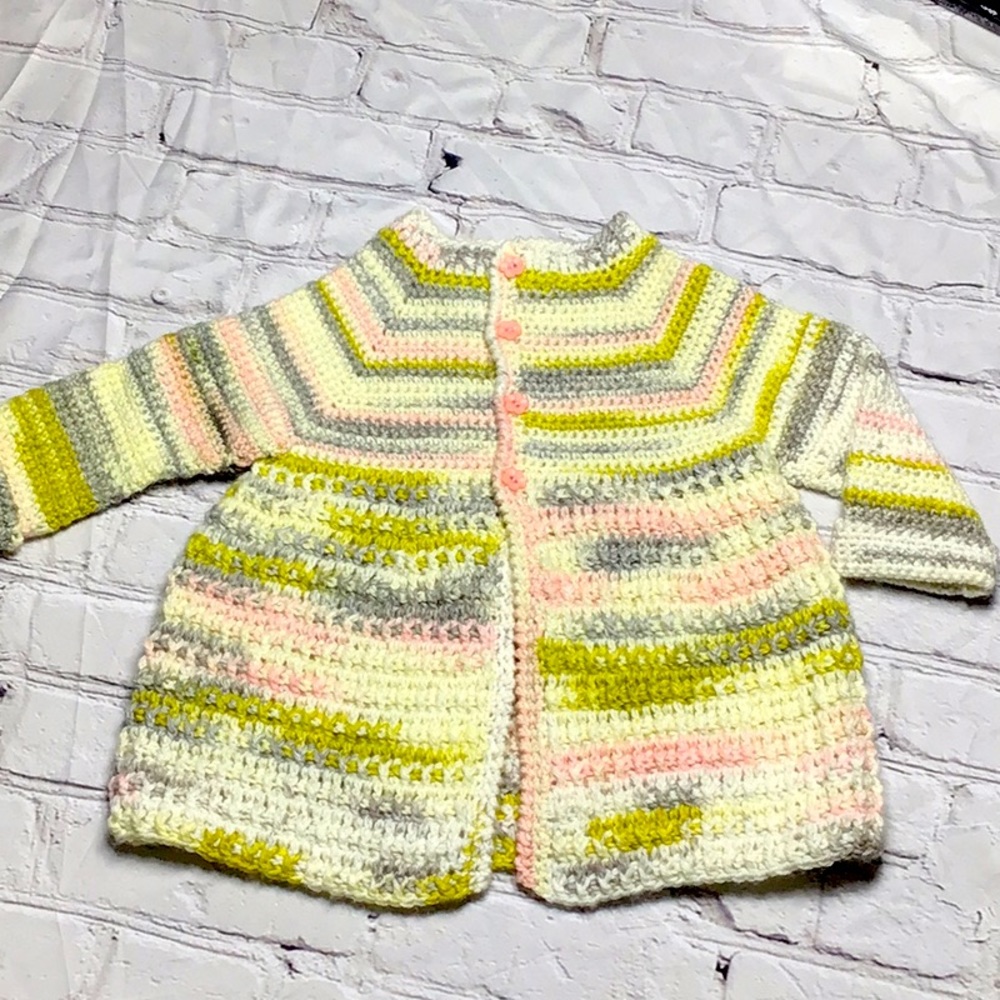 Beautiful Sweater/ Coat crocheted  9-12m